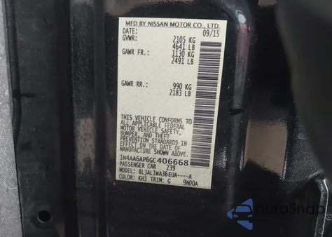 2016 Nissan Maxima 3.5 Sr from USA, damaged, VIN 1N4AA6AP6GC406668